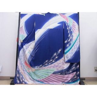 平和屋野田店■豪華振袖　刺繍　孔雀花文　暈し染め　金銀彩　逸品　BAAD3699gh(振袖)