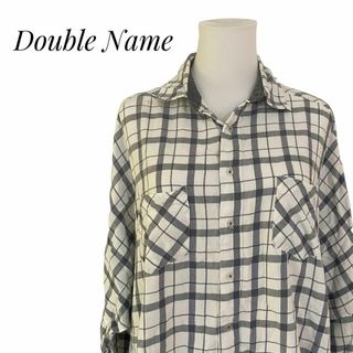 DOUBLE NAME - Double Name  ダブルネーム　チェックシャツ　シャツブラウス　XL