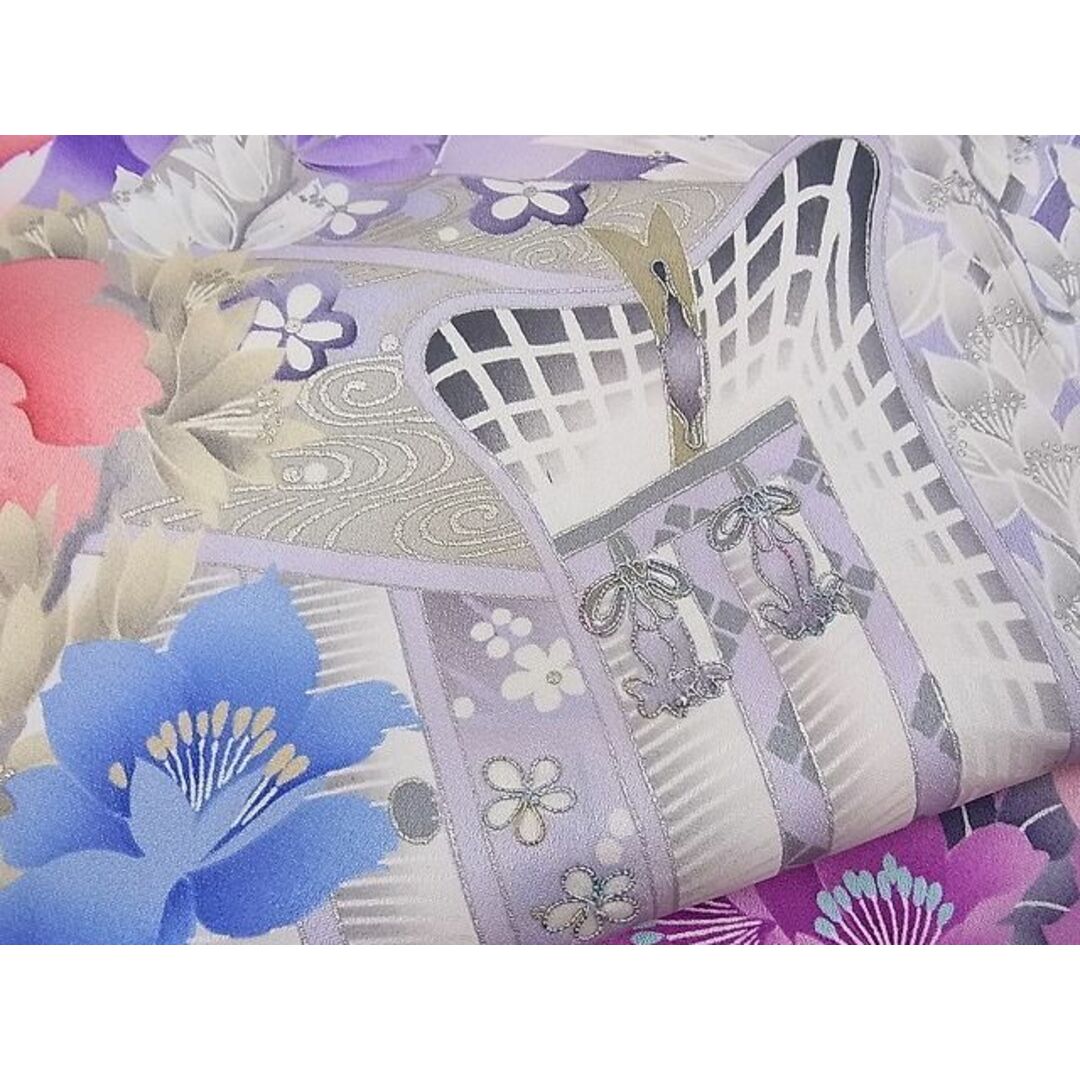 平和屋野田店■豪華振袖 駒刺繍 御所車流水花文 暈し染め 銀彩 逸品 BAAD3589gh 平和屋野田店■豪華振袖 駒刺繍 御所車流水花文 暈し染め 銀彩 逸品 BAAD3589gh