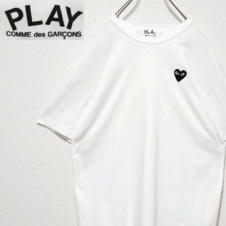 COMME des GARCONS - 美品 希少 サイズ プレイコムデギャルソン ハート 刺繍 ロゴ 半袖 Tシャツ