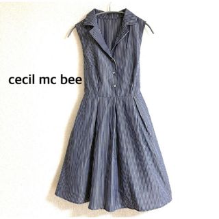 セシルマクビー(CECIL McBEE)の美品　cecil mcbee セシルマクビー　ワンピース　後ろウエストリボン結び(ロングワンピース/マキシワンピース)