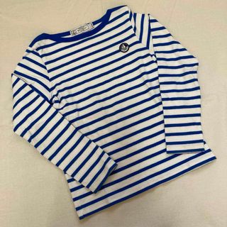 プチバトー(PETIT BATEAU)のプチバトー ロンT 長袖 ボーダー ポートネック ブルー 8ans 128cm(Tシャツ/カットソー)