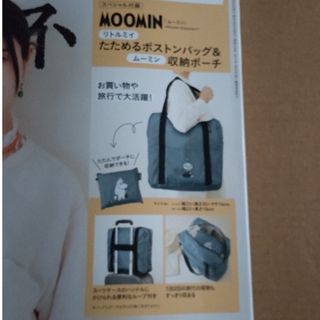 リンネル ７月号増刊付録  ムーミン たためる ボストンバッグ & 収納ポーチ(ボストンバッグ)