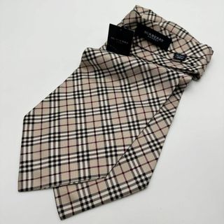 バーバリー(BURBERRY)のバーバリー スカーフ シルク100% ノヴァチェック ベージュ タグ付き 未使用(バンダナ/スカーフ)