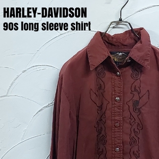 ハーレーダビッドソン(Harley Davidson)のHARLEY-DAVIDSON/ハーレーダビッドソン 90s 刺繍 シャツ(シャツ)