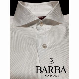 【美品】BARBA／バルバ／DANDYLIFE／ホリゾンタルカラー／メッシュ織