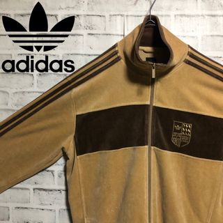 オリジナルス(Originals（adidas）)の希少デザインXXL⭐️90s adidasブラウントラックジャケット刺繍ベージュ(ジャージ)