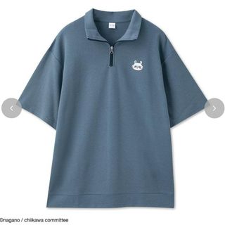 チイカワ(ちいかわ)の【未使用】ちいかわ ハーフジップトレーナー（モモンガ）グレー アベイル  匿名配(Tシャツ/カットソー(半袖/袖なし))