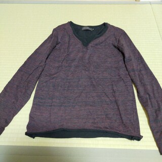 長袖シャツ　紫(Tシャツ/カットソー(七分/長袖))