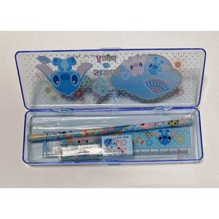 スティッチ　ペンケース　透明　筆箱　平成レトロ　stitch &angel