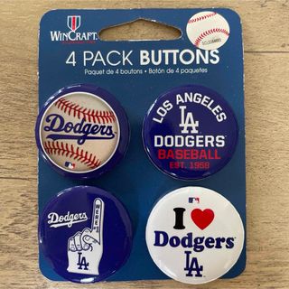 ドジャース Dodgers 缶バッジ 4個セット LAカリフォルニア球場で、購入(バッジ/ピンバッジ)