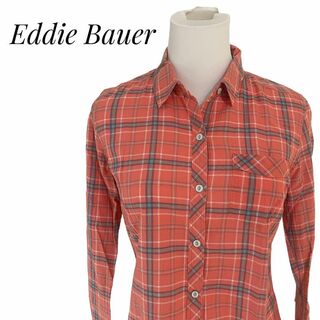 エディーバウアー(Eddie Bauer)のEddie Bauer  エディーバウアー　レディース　チェックシャツ　オレンジ(シャツ/ブラウス(長袖/七分))