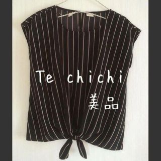 テチチ(Techichi)の美品 Te chichi テチチ ストライプ 半袖ブラウス(シャツ/ブラウス(半袖/袖なし))