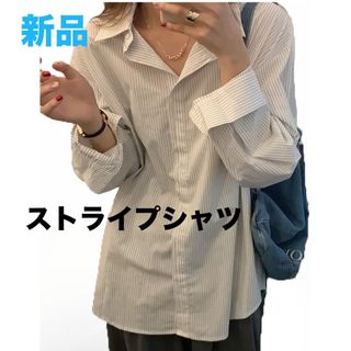 SANYIN ストライプシャツ レディース ブラウス ジャケット ロングシャツ(シャツ/ブラウス(長袖/七分))