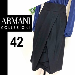 アルマーニ コレツィオーニ(ARMANI COLLEZIONI)のアルマーニコレツィオーニ42ブラックタイトスカート黒(ひざ丈スカート)