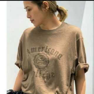 AP STUDIO - ap studio タグ付き アメリカーナ　college　Tシャツ　キャメル