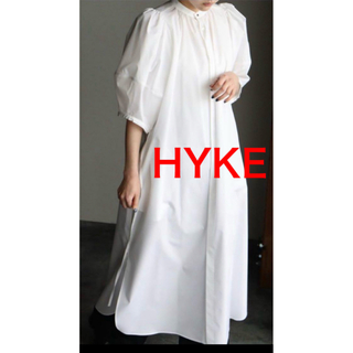 ハイク(HYKE)のHYKE 2023年　T/C BALLOON SLEEVE DRESS 美品(ロングワンピース/マキシワンピース)