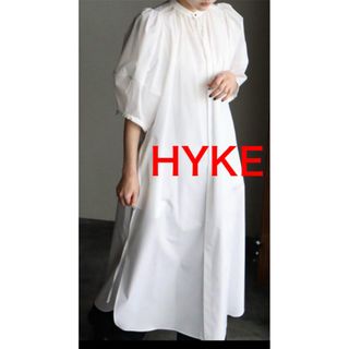 HYKE 2023年　T/C BALLOON SLEEVE DRESS 美品