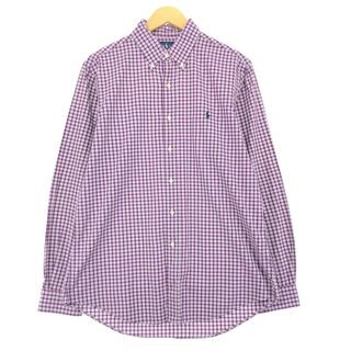 ラルフローレン(Ralph Lauren)の古着 ラルフローレン Ralph Lauren CUSTOM FIT 長袖 ボタンダウンチェックシャツ メンズL /eaa451736(シャツ)