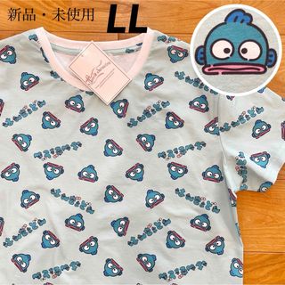 【LL】サンリオ　ハンギョドン　総柄　半袖Tシャツ　レディース●スポーツウェア