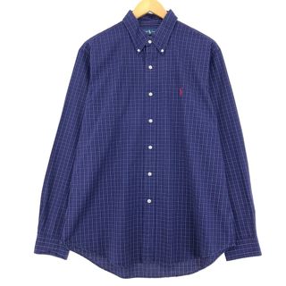 ラルフローレン(Ralph Lauren)の古着 ラルフローレン Ralph Lauren CUSTOM FIT 長袖 ボタンダウンチェックシャツ メンズL /eaa451276(シャツ)