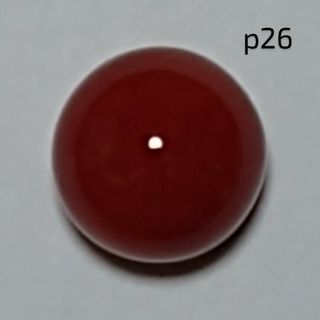 p26 濃赤 煌珊瑚 片穴 球 11.7 mm 10.85ct 2.17 g(リング(指輪))