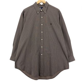 ラルフローレン(Ralph Lauren)の古着 ラルフローレン POLO by Ralph Lauren 長袖 ボタンダウンチェックシャツ カナダ製 メンズXL /eaa451261(シャツ)