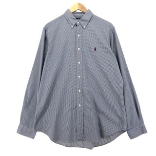 ラルフローレン(Ralph Lauren)の古着 ラルフローレン Ralph Lauren CLASSIC FIT 千鳥格子柄 長袖 ボタンダウンシャツ メンズL /eaa451263(シャツ)