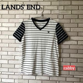 LANDS’END - 【極美品】LANDS‘ END ランズエンド　カットソー　ボーダー　サイズM