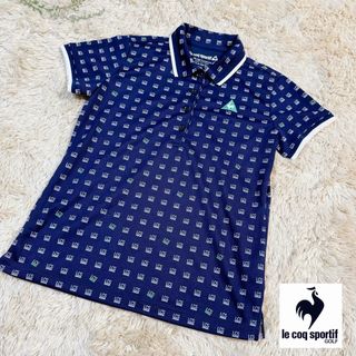 le coq sportif - 【未使用品】ルコックスポルティフ ゴルフ　ポロシャツ　総柄　Mサイズ　ネイビー