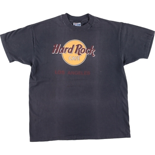 ヘインズ(Hanes)の古着 80年代 ヘインズ Hanes BEEFY-T 青タグ HARD ROCK CAFE ハードロックカフェ アドバタイジングTシャツ USA製 メンズXL ヴィンテージ  /eaa450656(Tシャツ/カットソー(半袖/袖なし))