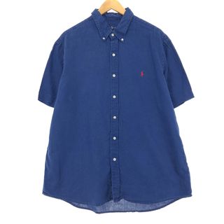 ラルフローレン(Ralph Lauren)の古着 ラルフローレン Ralph Lauren 半袖 リネン ボタンダウンシャツ メンズXL /eaa451141(シャツ)