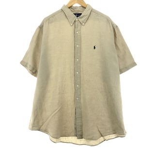 ラルフローレン(Ralph Lauren)の古着 ラルフローレン Ralph Lauren CLASSIC FIT クラシックフィット 半袖 リネン ボタンダウンシャツ メンズXXL /eaa451143(シャツ)