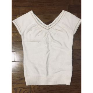 美品 ミッシュマッシュ パールニット(ホワイト)