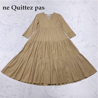 ヌキテパ(ne Quittez pas)の美品✨【ヌキテパ】ティアードワンピース マキシ丈 Aライン ロング インド綿 S(ロングワンピース/マキシワンピース)