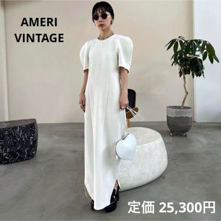 アメリヴィンテージ(Ameri VINTAGE)のAMERI VINTAGE 桐谷美玲 ロングワンピース 白 M 結婚式 ドレス(ロングワンピース/マキシワンピース)