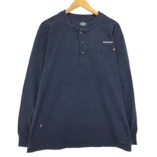 ディッキーズ(Dickies)の古着 ディッキーズ Dickies ヘンリーネック 無地ポケットロングTシャツ ロンT メンズXL /eaa429906(Tシャツ/カットソー(半袖/袖なし))