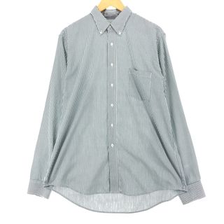 古着 ~90年代 ヴァンヒューゼン VAN HEUSEN 長袖 ボタンダウンストライプシャツ USA製 メンズL ヴィンテージ /eaa451045(シャツ)