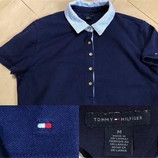 TOMMY HILFIGER - トミーヒルフィガー ポロシャツ M ネイビー Tommy Hilfiger