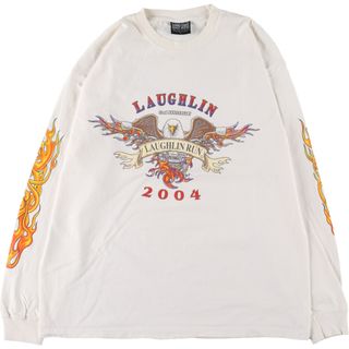 古着 00年代 LAUGHLIN RIVER RUN 鷲柄 イーグル柄 ロングTシャツ ロンT メンズXL /eaa450625(Tシャツ/カットソー(半袖/袖なし))