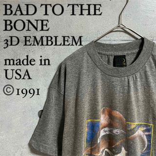 ヴィンテージ(VINTAGE)の【希少】90s 3D EMBLEM×BAD TO THE BONE Tシャツ(Tシャツ/カットソー(半袖/袖なし))