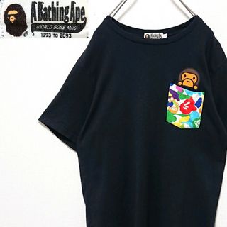 A BATHING APE - 人気モデル アベイシングエイプ ポケット ロゴ カモフラ 半袖 Tシャツ