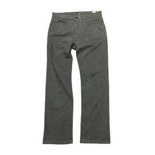 アルマーニジーンズ(ARMANI JEANS)のアルマーニジーンズ ストレートパンツ W35 ストライプ グレー bd2(デニム/ジーンズ)