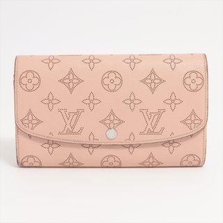 ルイヴィトン(LOUIS VUITTON)の美品 現行品 ルイヴィトン マヒナ ポルトフォイユ イリス M60145 マグノリア レザー 長財布 ウォレット レディース MMM L25-8(財布)