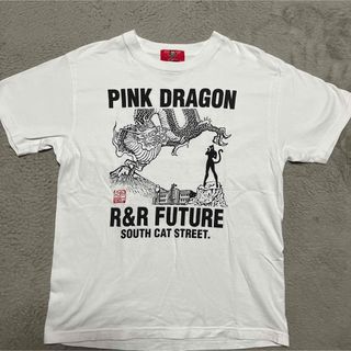 バウンティハンター(BOUNTY HUNTER)のCREAM SODA PINK DRAGON BLACK CATS tシャツ　M(Tシャツ/カットソー(半袖/袖なし))