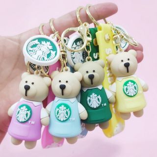 スターバックスコーヒー(Starbucks Coffee)の4点セット　スターバックス ベアリスタ ベア タンブラー ベア キーホルダー新品(キーホルダー)