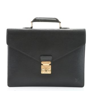 ルイヴィトン(LOUIS VUITTON)の美品 ルイヴィトン エピ セルヴィエット コンセイエ M54422 レザー ビジネス バッグ 書類鞄 トート 通勤 ノワール A4 メンズ HRE Z3-8(ビジネスバッグ)