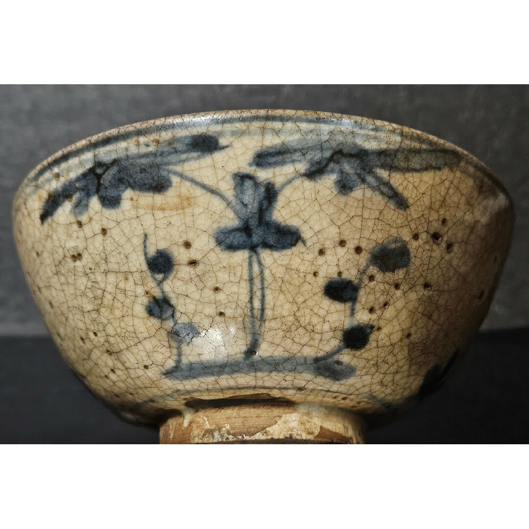 中国古陶磁器 古玩 16世紀 明代 青華 古染付 木と実 荒木高麗 中国古陶磁器 古玩 16世紀 明代 青華 古染付 木と実 荒木高麗