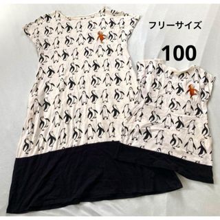 グラニフ(Design Tshirts Store graniph)のgraniph   ジョージ　ワンピース　半袖　親子　ペア　100  ペンギン(ひざ丈ワンピース)