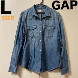 ギャップ(GAP)のGAP  薄デニム生地　長袖シャツ　Lサイズ(シャツ/ブラウス(長袖/七分))